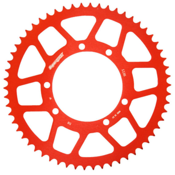 Supersprox Rear Sprocket, Red, 58 teeth (420), Ø100mm, Fantic 50cc 07-19