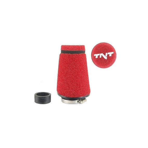 TNT Air filter, Speed, Red, Connection Ø 28/35mm,  (Ø 70 - 48mm x l. 100mm)