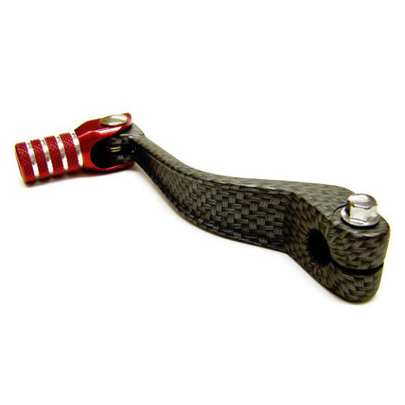 Tec-X Gear pedal, Carbon-style/Red, Derbi Senda / Aprilia RX,SX  06- / Gilera RC