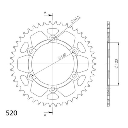 Supersprox Alu Rear sprocket SU Black 46