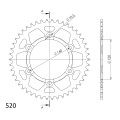 Supersprox Alu Rear sprocket SU Black 46