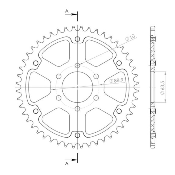 Supersprox Stealth Rear sprocket Gold 