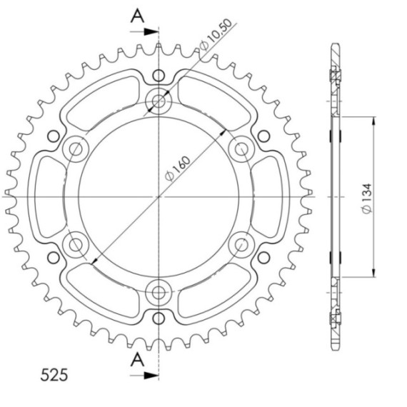 Supersprox Stealth Rear sprocket Red 