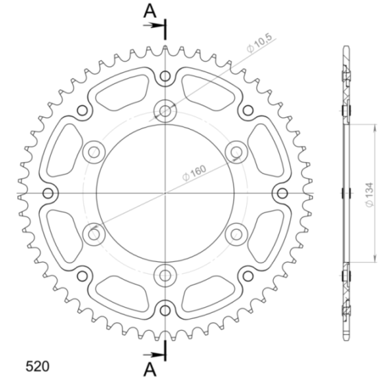 Supersprox Stealth Rear sprocket Orange 