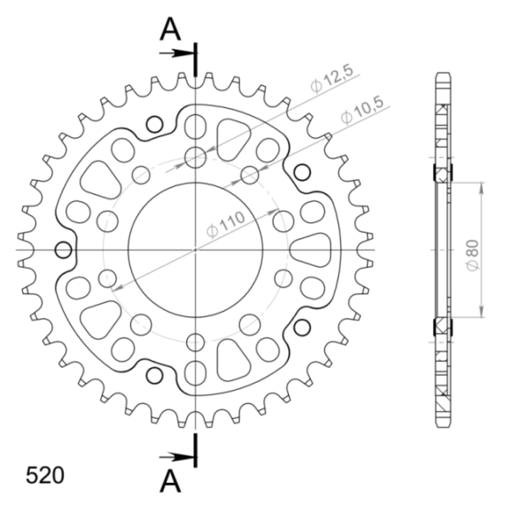 Supersprox Stealth Rear sprocket Gold 