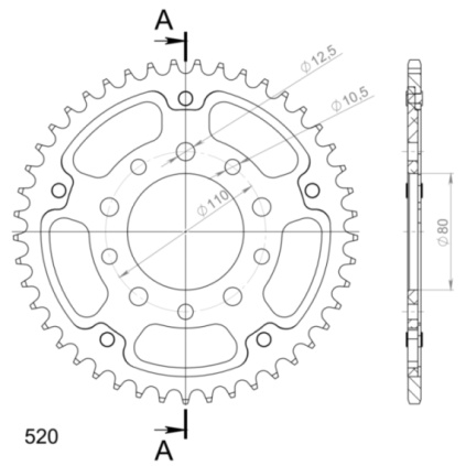 Supersprox Stealth Rear sprocket Gold 