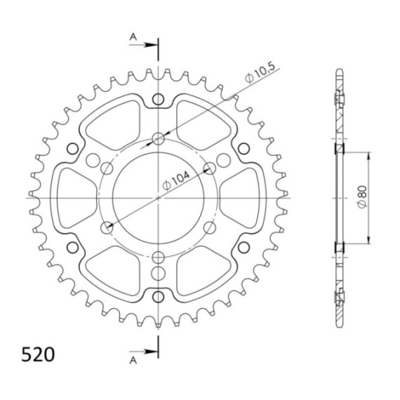 Supersprox Stealth Rear sprocket Gold 