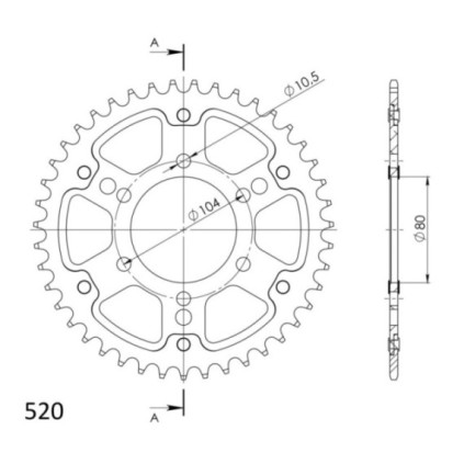 Supersprox Stealth Rear sprocket Gold 