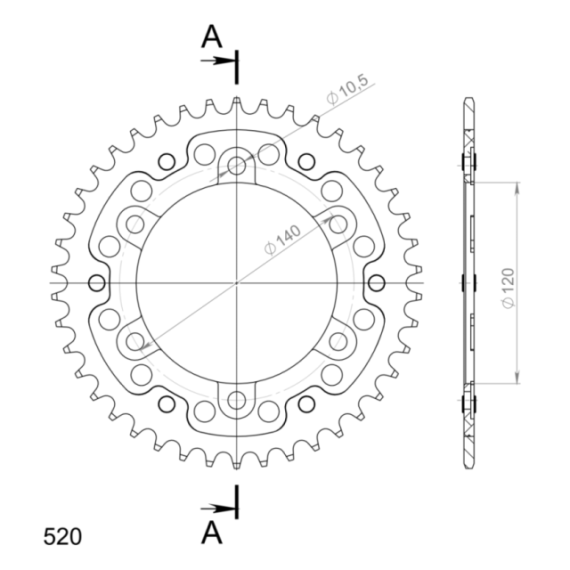 Supersprox Stealth Rear sprocket Gold 