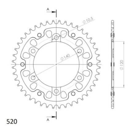 Supersprox Stealth Rear sprocket Gold 