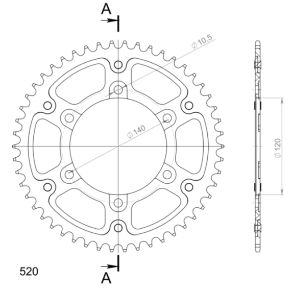 Supersprox Stealth Rear sprocket Gold 