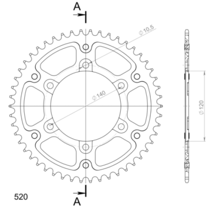 Supersprox Stealth Rear sprocket Gold 