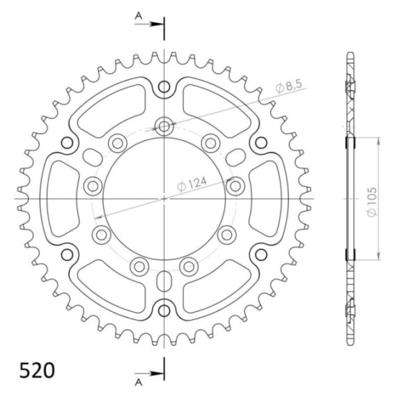 Supersprox Stealth Rear sprocket Orange 