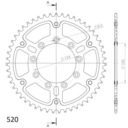 Supersprox Stealth Rear sprocket Orange 