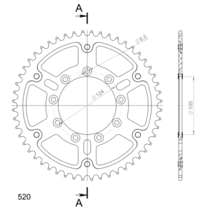 Supersprox Stealth Rear sprocket Orange 