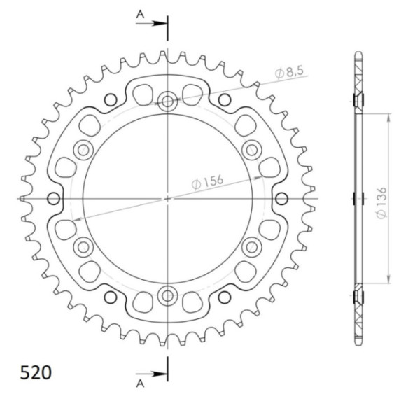 Supersprox Stealth Rear sprocket Red 