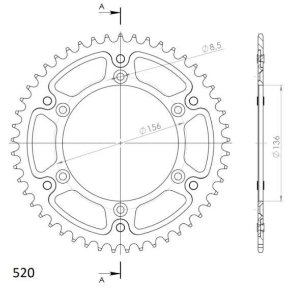 Supersprox Stealth Rear sprocket Black 