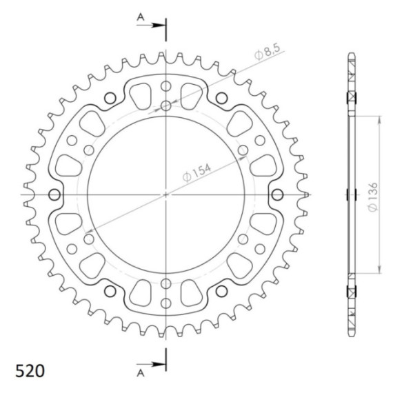 Supersprox Stealth Rear sprocket Gold 