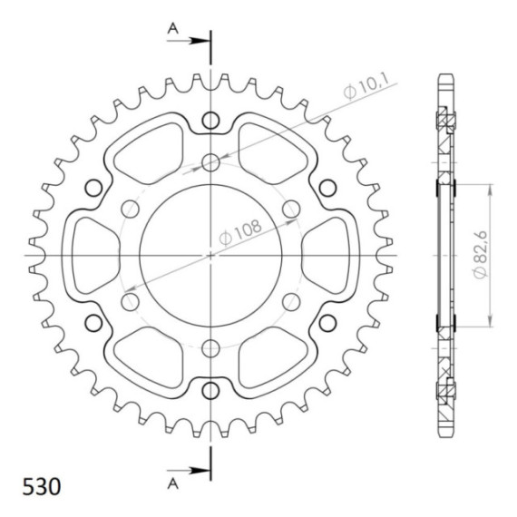 Supersprox Stealth Rear sprocket Gold 