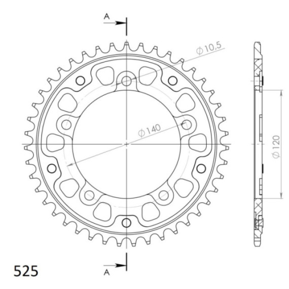 Supersprox Stealth Rear sprocket Orange 