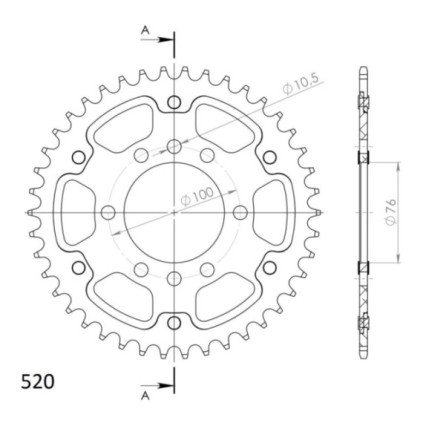 Supersprox Stealth Rear sprocket Gold 