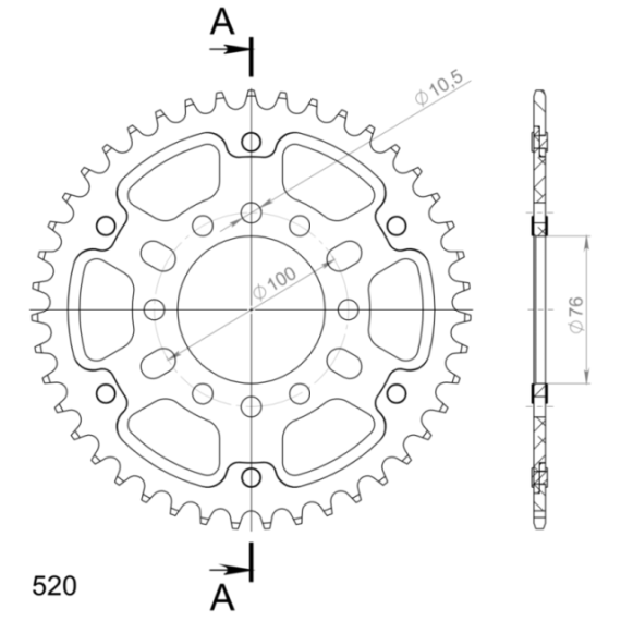 Supersprox Stealth Rear sprocket Gold 