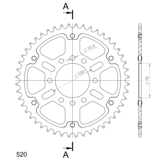 Supersprox Stealth Rear sprocket Gold 