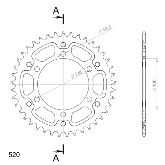 Supersprox Stealth Rear sprocket Black 