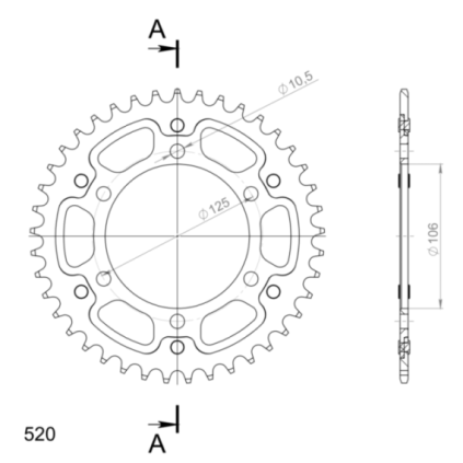 Supersprox Stealth Rear sprocket Blue  