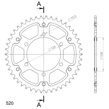 Supersprox Stealth Rear sprocket Gold 