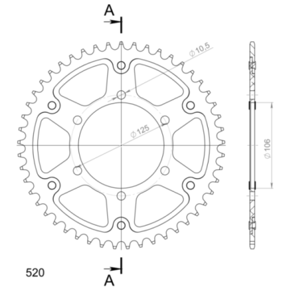 Supersprox Stealth Rear sprocket Gold 