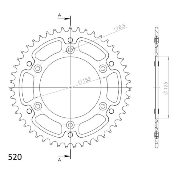 Supersprox Stealth Rear sprocket Silver