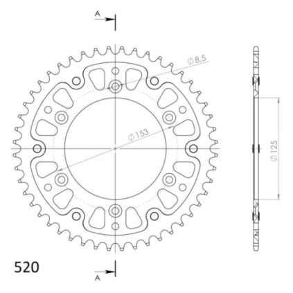 Supersprox Stealth Rear sprocket Blue  