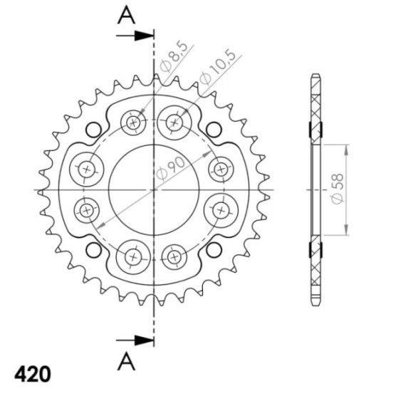 Supersprox Stealth Rear sprocket Gold 