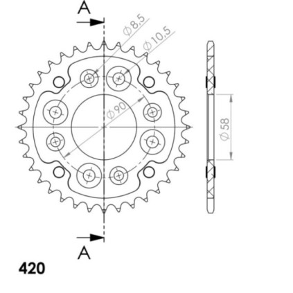 Supersprox Stealth Rear sprocket Gold 