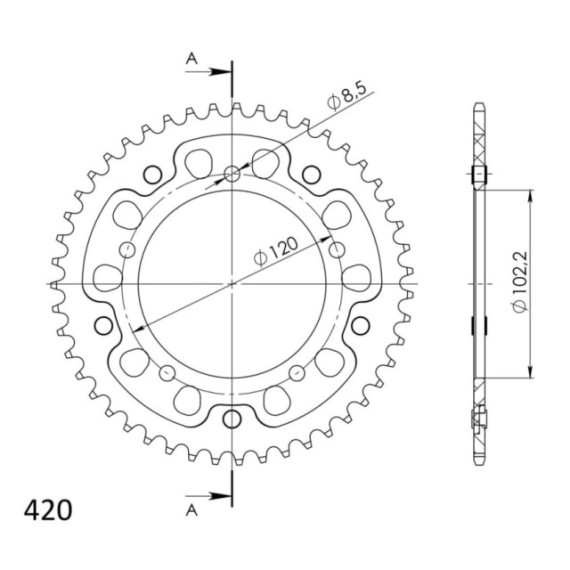 Supersprox Stealth Rear sprocket Gold 