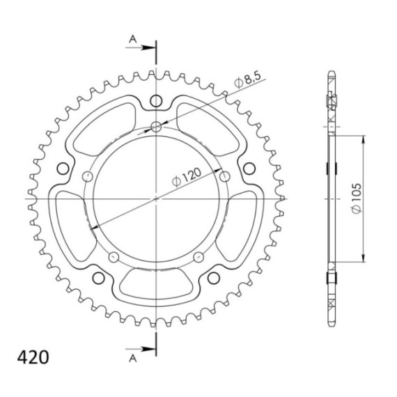 Supersprox Stealth Rear sprocket Gold 