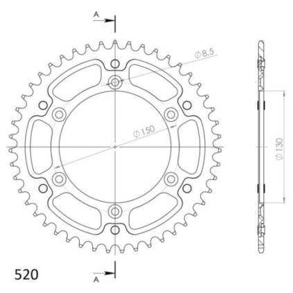 Supersprox Stealth Rear sprocket Red 