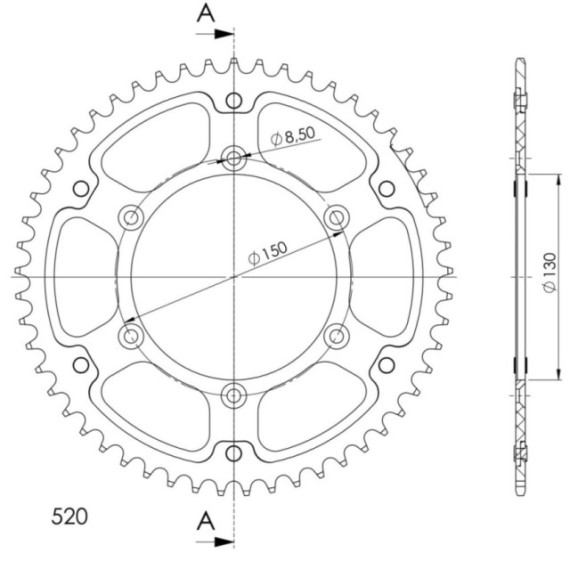 Supersprox Stealth Rear sprocket Silver