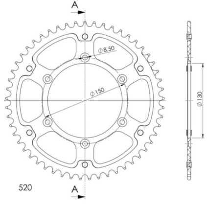 Supersprox Stealth Rear sprocket Silver