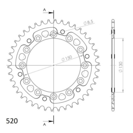 Supersprox Stealth Rear sprocket Red 