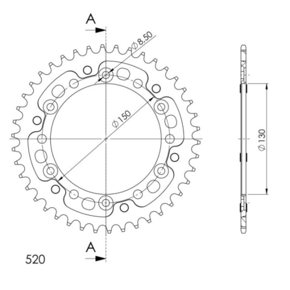 Supersprox Stealth Rear sprocket Gold 