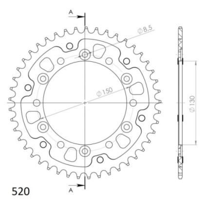 Supersprox Stealth Rear sprocket Gold 