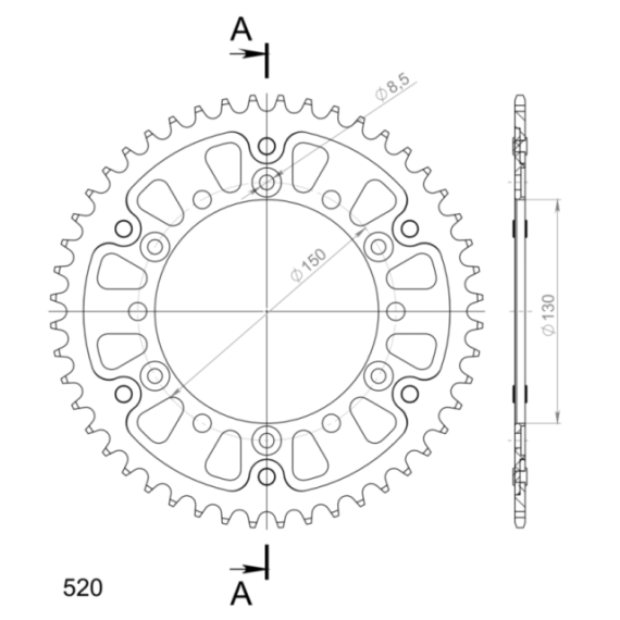 Supersprox Stealth Rear sprocket Gold 