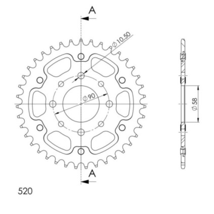 Supersprox Stealth Rear sprocket Gold 