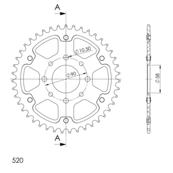 Supersprox Stealth Rear sprocket Gold 