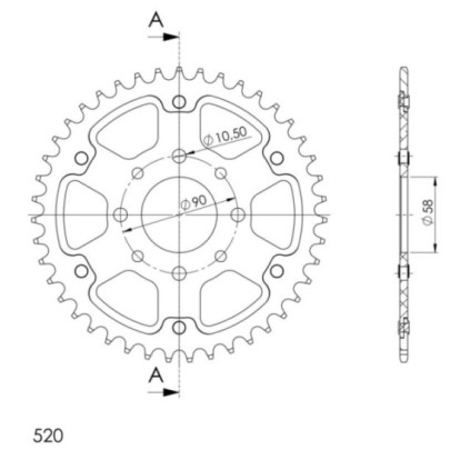 Supersprox Stealth Rear sprocket Gold 