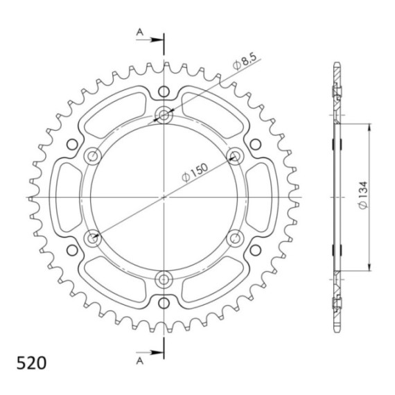 Supersprox Stealth Rear sprocket Green 