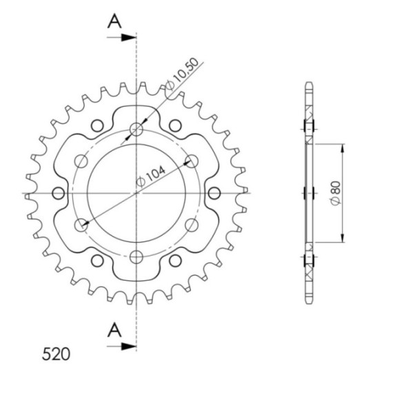 Supersprox Stealth Rear sprocket Gold 