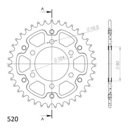 Supersprox Stealth Rear sprocket Gold 